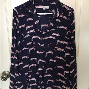 Loft Utility cheetah print blouse